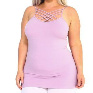 Seamless Triple Criss-Cross Front Cami- Lavender